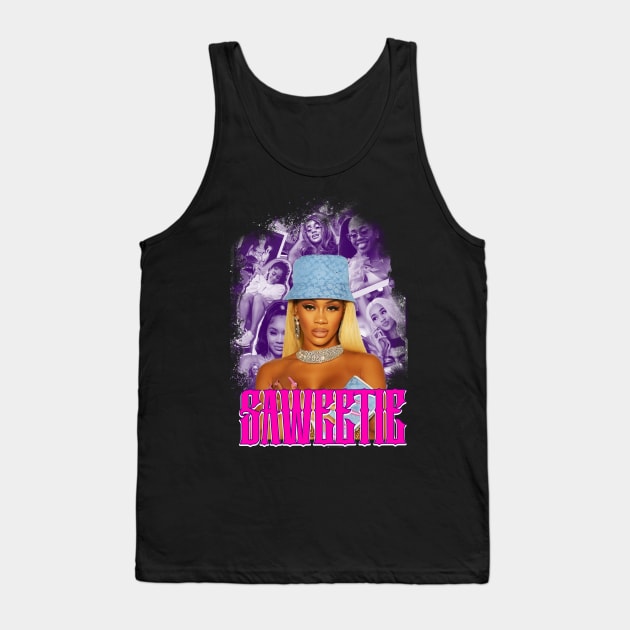 Saweetie Rapper design Tank Top by Planet of Tees